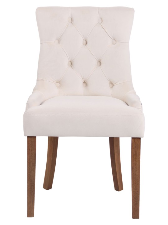 Spisestuestol Aberdeen fløjl antique-light, creme