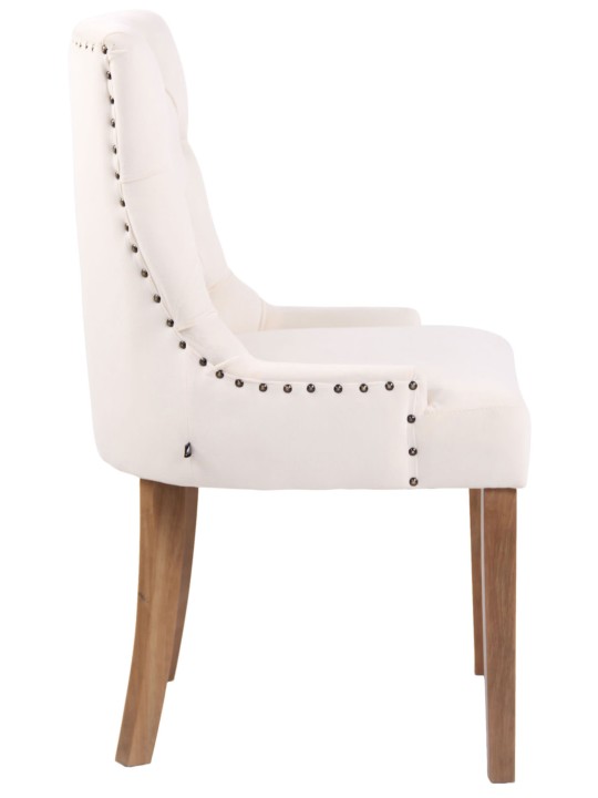 Spisestuestol Aberdeen fløjl antique-light, creme