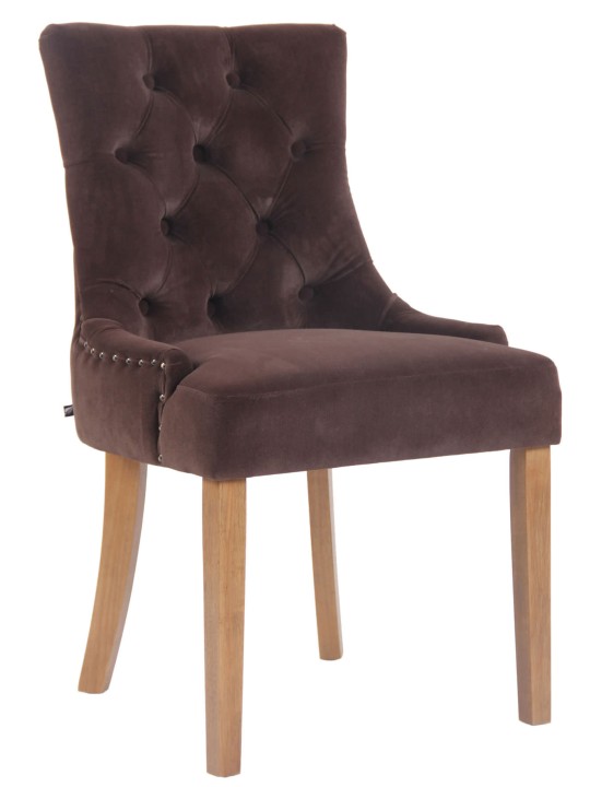 Spisestuestol Aberdeen fløjl antique-light, brun