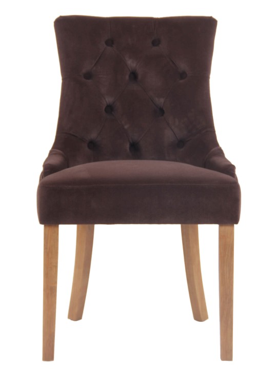 Spisestuestol Aberdeen fløjl antique-light, brun