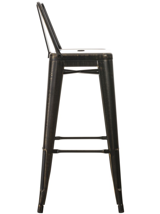 Sæt med 2 barstole Mason, sort-guld