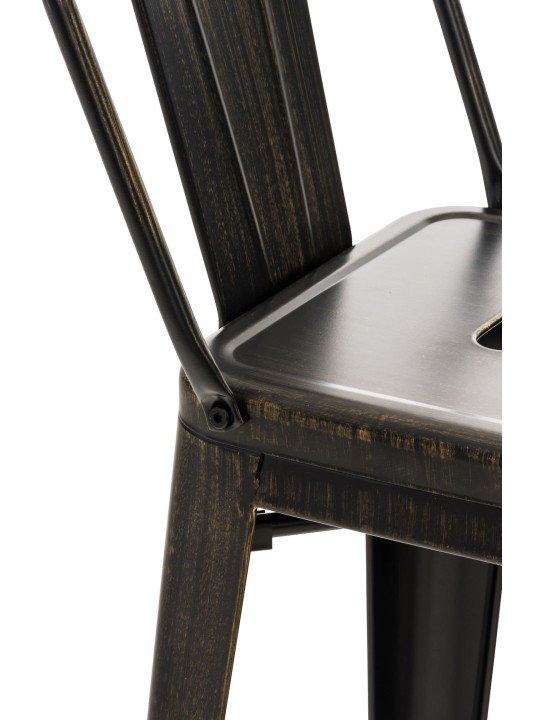 Sæt med 2 barstole Mason, sort-guld