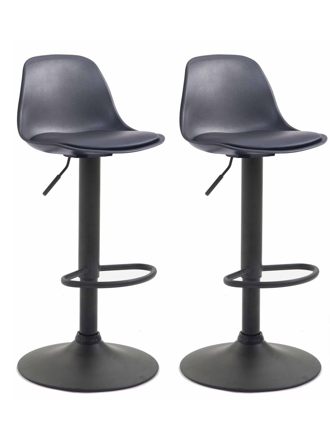 Sæt med 2 barstole Kiel plast, sort