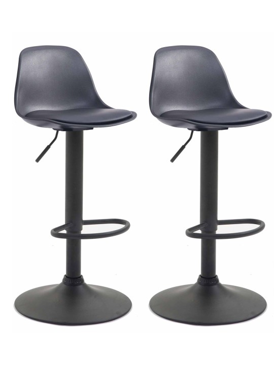 Sæt med 2 barstole Kiel plast, sort