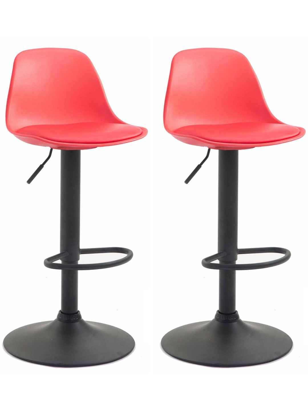 Sæt med 2 barstole Kiel plast, rød
