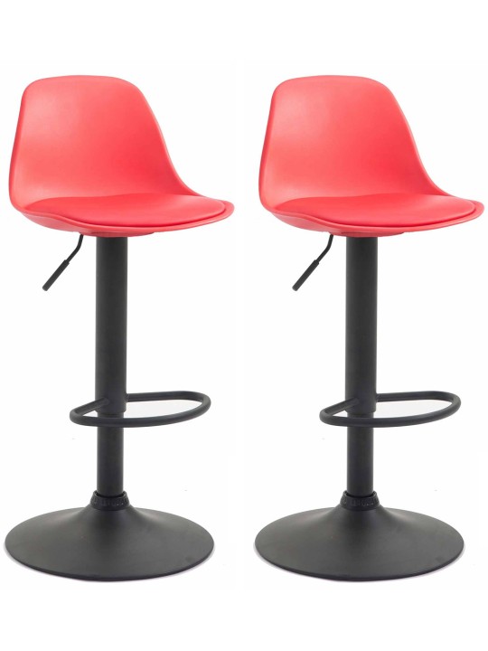 Sæt med 2 barstole Kiel plast, rød