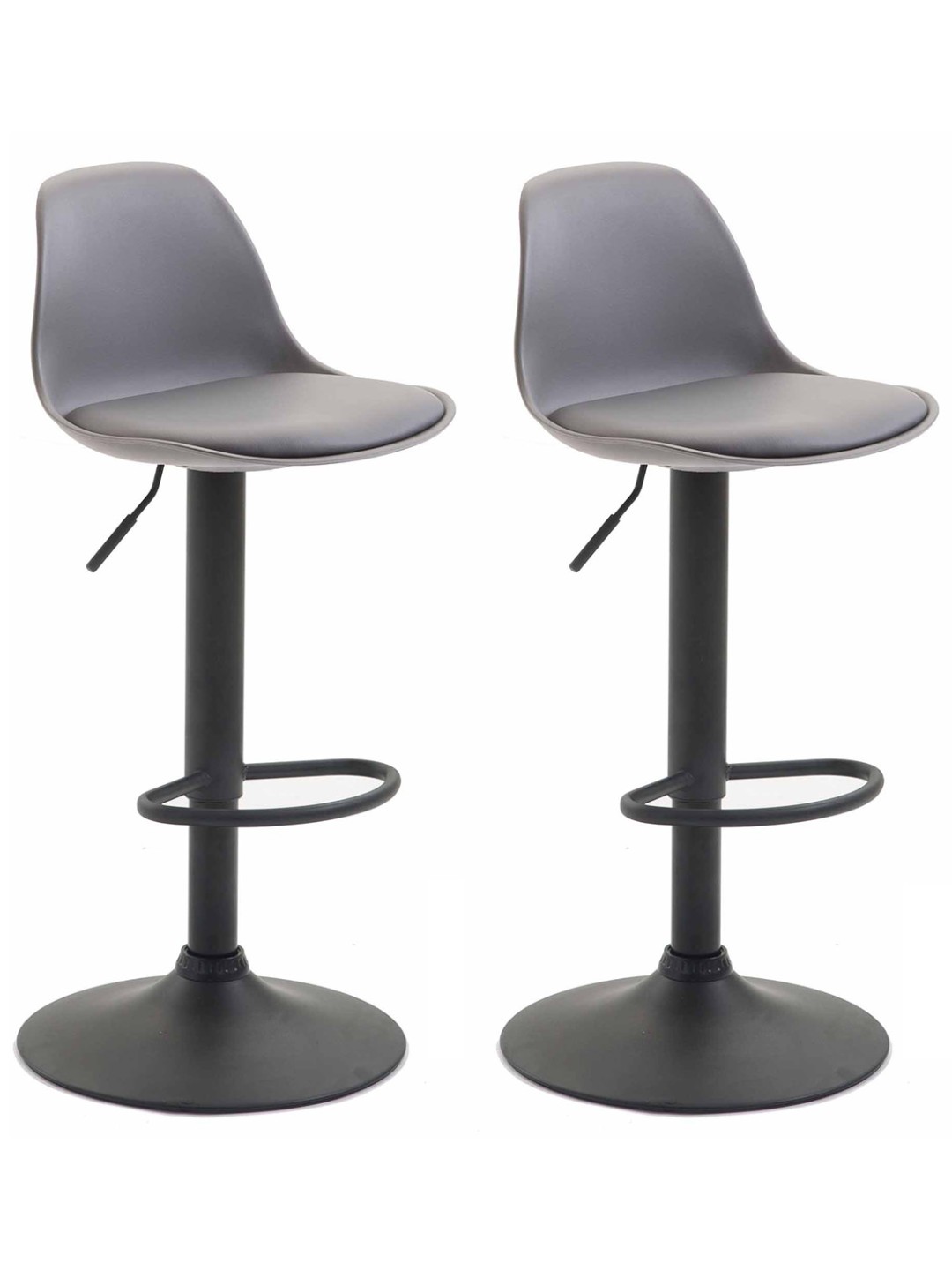 Sæt med 2 barstole Kiel plast, grå