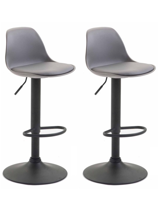 Sæt med 2 barstole Kiel plast, grå