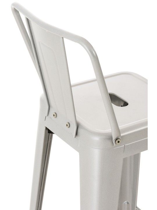 Sæt med 4 barstole Mason, sølv