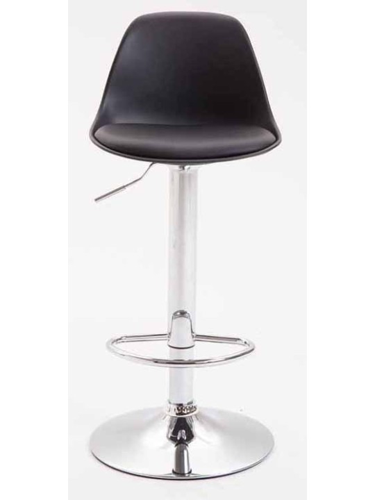 Sæt med 2 barstole Kiel plastik krom, sort Sæt med 2 barstole Kiel plastik krom, sort