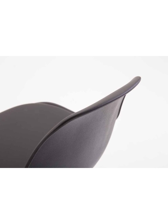 Sæt med 2 barstole Kiel plastik krom, sort Sæt med 2 barstole Kiel plastik krom, sort