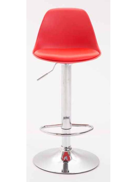 Sæt med 2 barstole Kiel plastik krom, rød