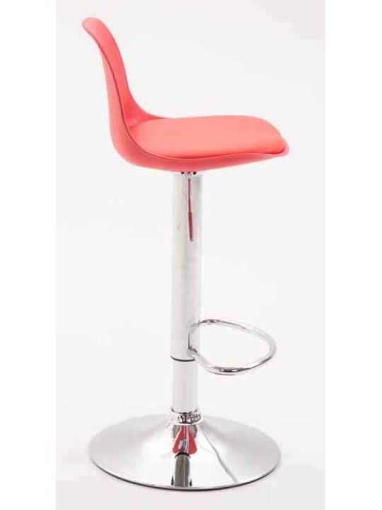 Sæt med 2 barstole Kiel plastik krom, rød