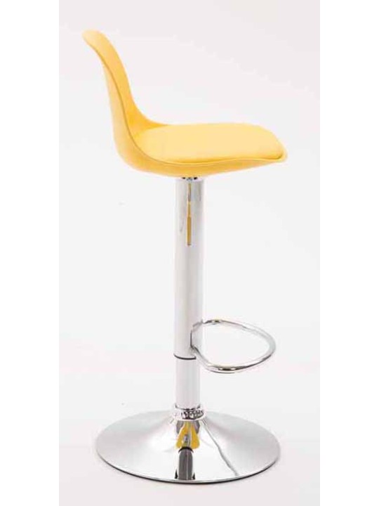 Sæt med 2 barstole Kiel plastik krom, gul