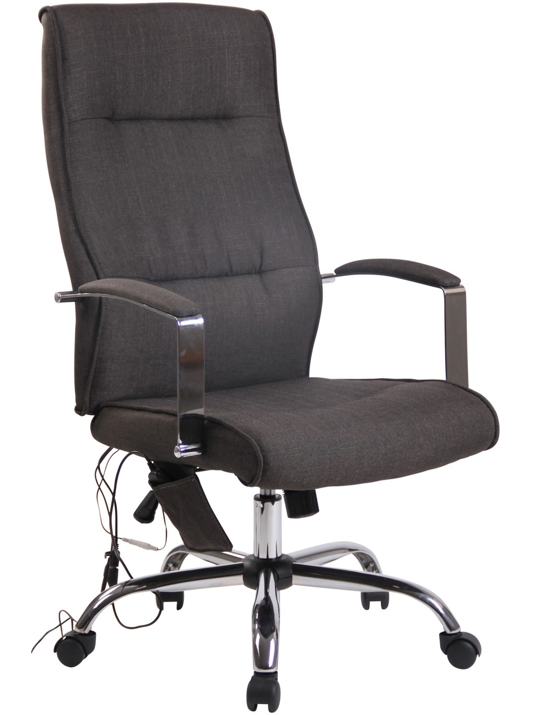 Kontorstol Portland stof med massagefunktion, mørkegrå