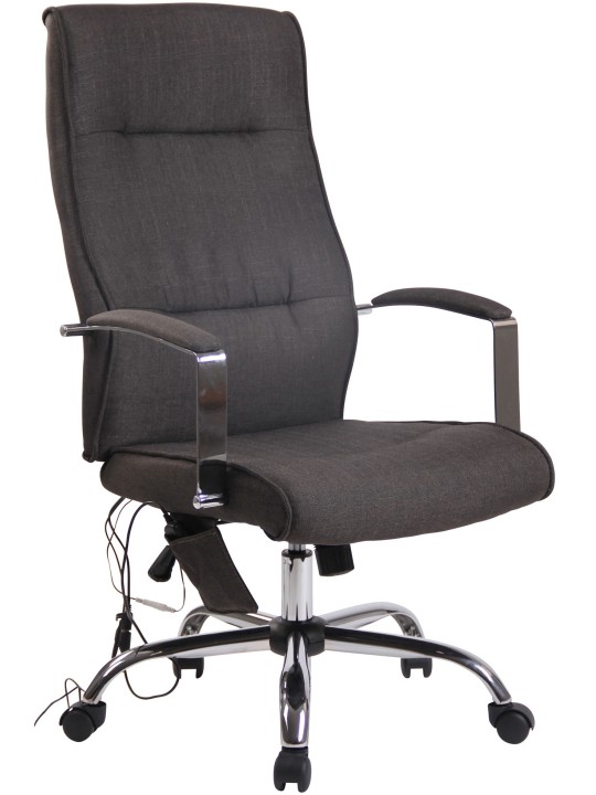 Kontorstol Portland stof med massagefunktion, mørkegrå