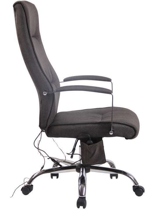 Kontorstol Portland stof med massagefunktion, mørkegrå