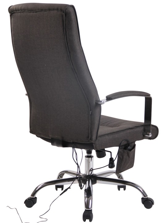 Kontorstol Portland stof med massagefunktion, mørkegrå