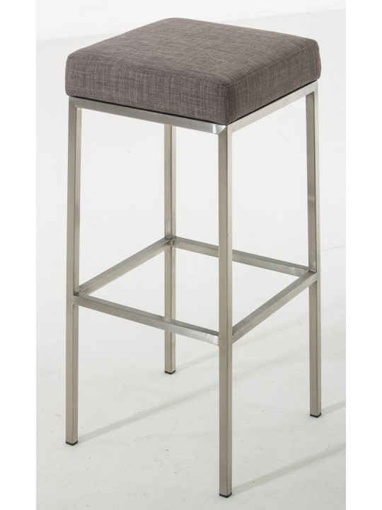 Sæt med 2 barstole Montreal 85 stof rustfrit stål, grå