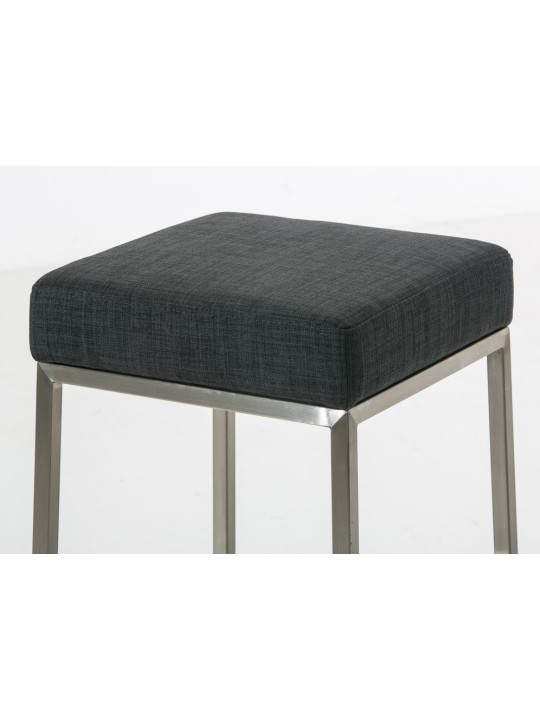 Sæt med 2 barstole Montreal 85 stof rustfrit stål, mørkegrå