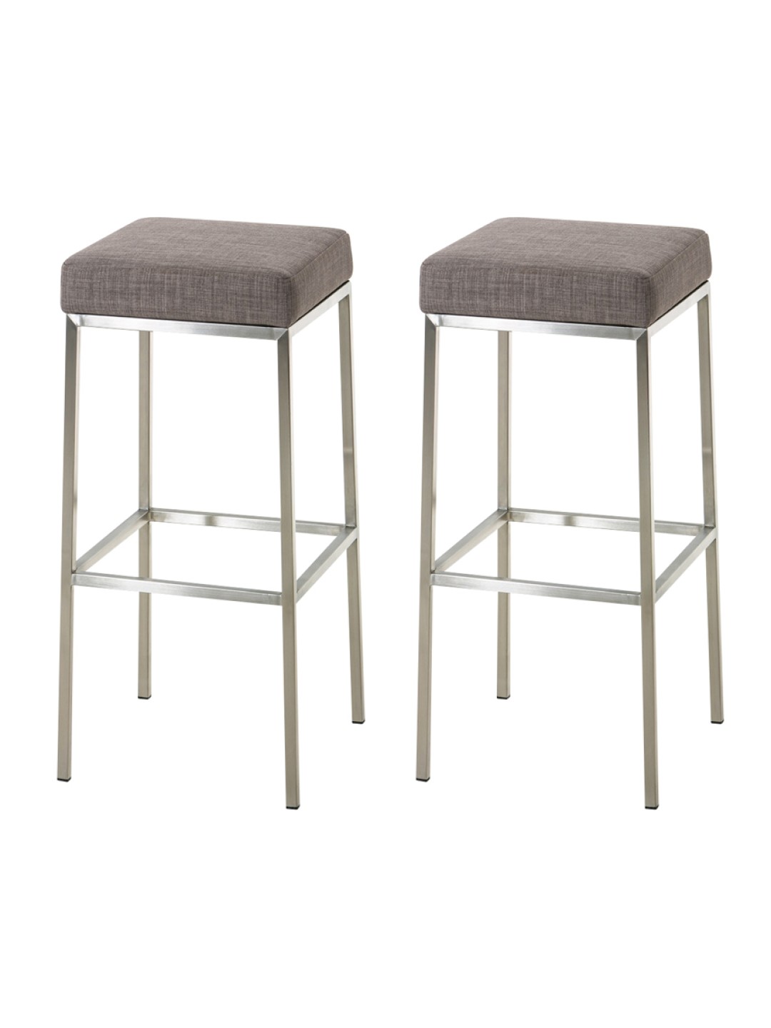 Sæt med 2 barstole Montreal 80 stof rustfrit stål, grå