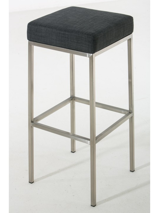 Sæt med 2 barstole Montreal 80 stof rustfrit stål, mørkegrå