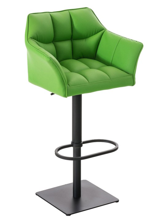 Sæt med 2 barstole Damaso imiteret læder, grøn