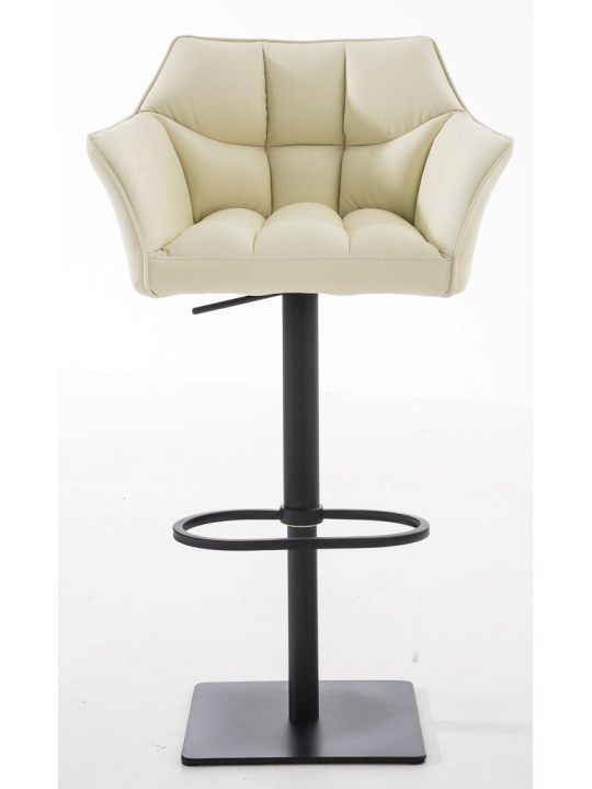 Sæt med 2 barstole Damaso imiteret læder, creme