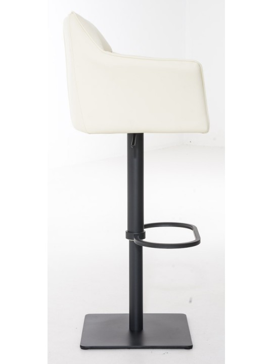 Sæt med 2 barstole Damaso imiteret læder, creme