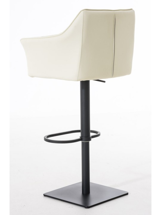 Sæt med 2 barstole Damaso imiteret læder, creme