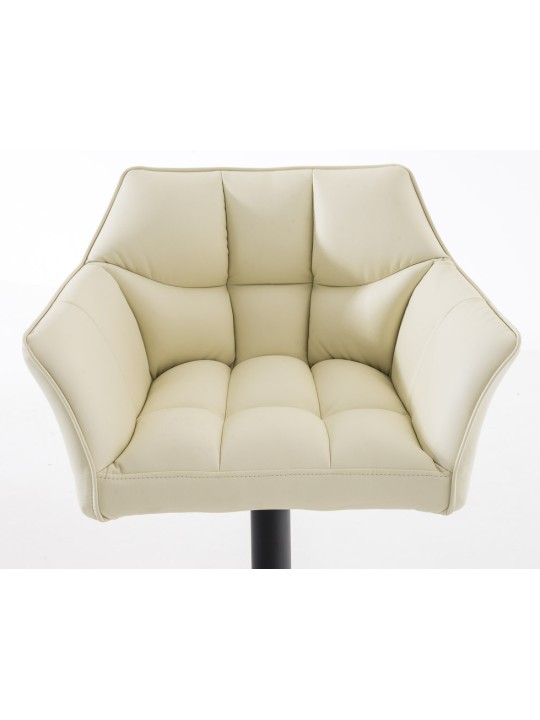 Sæt med 2 barstole Damaso imiteret læder, creme