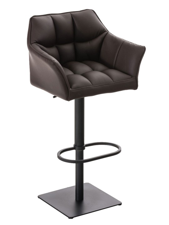 Sæt med 2 barstole Damaso imiteret læder, brun