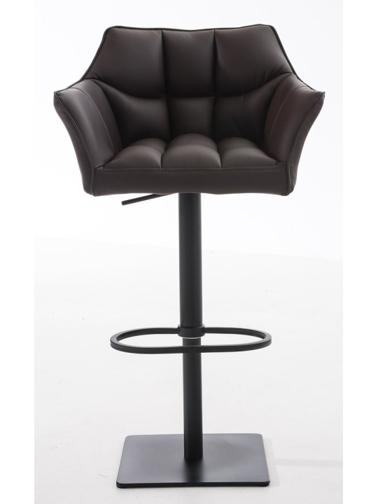 Sæt med 2 barstole Damaso imiteret læder, brun