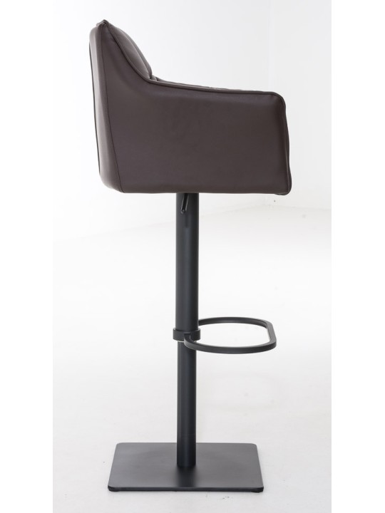 Sæt med 2 barstole Damaso imiteret læder, brun