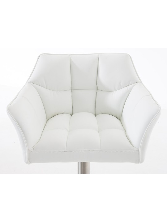 Sæt med 2 barstole Damaso imiteret læder rustfrit stål, hvid