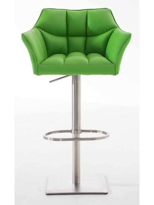 Sæt med 2 barstole Damaso imiteret læder rustfrit stål, grøn Sæt med 2 barstole Damaso imiteret læder rustfrit stål, grøn