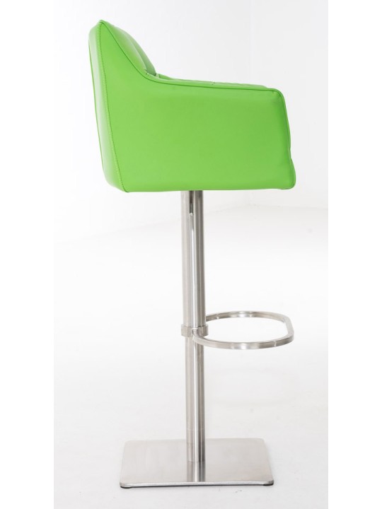 Sæt med 2 barstole Damaso imiteret læder rustfrit stål, grøn Sæt med 2 barstole Damaso imiteret læder rustfrit stål, grøn