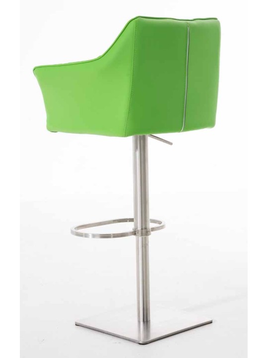 Sæt med 2 barstole Damaso imiteret læder rustfrit stål, grøn Sæt med 2 barstole Damaso imiteret læder rustfrit stål, grøn