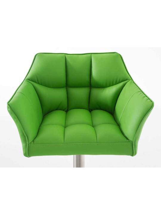 Sæt med 2 barstole Damaso imiteret læder rustfrit stål, grøn Sæt med 2 barstole Damaso imiteret læder rustfrit stål, grøn