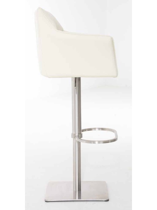Sæt med 2 barstole Damaso imiteret læder rustfrit stål, creme Sæt med 2 barstole Damaso imiteret læder rustfrit stål, creme