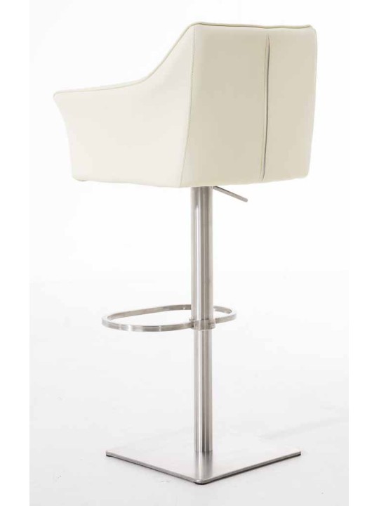 Sæt med 2 barstole Damaso imiteret læder rustfrit stål, creme Sæt med 2 barstole Damaso imiteret læder rustfrit stål, creme