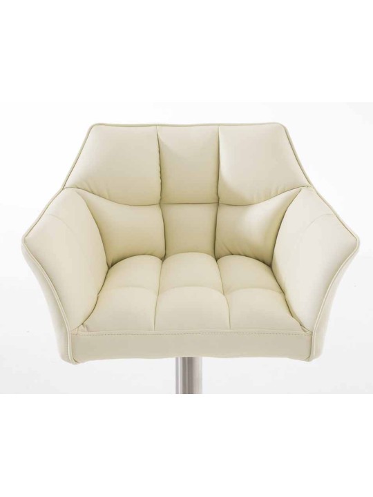 Sæt med 2 barstole Damaso imiteret læder rustfrit stål, creme Sæt med 2 barstole Damaso imiteret læder rustfrit stål, creme