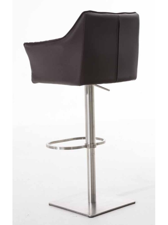 Sæt med 2 barstole Damaso imiteret læder rustfrit stål, brun Sæt med 2 barstole Damaso imiteret læder rustfrit stål, brun