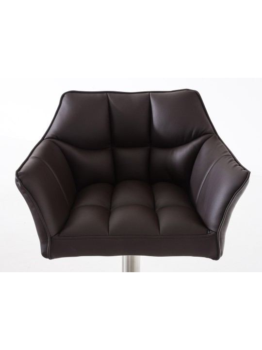 Sæt med 2 barstole Damaso imiteret læder rustfrit stål, brun Sæt med 2 barstole Damaso imiteret læder rustfrit stål, brun