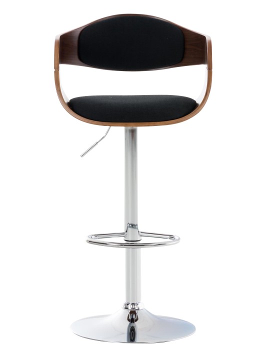 Sæt med 2 barstole Kingston C stof, valnød/sort