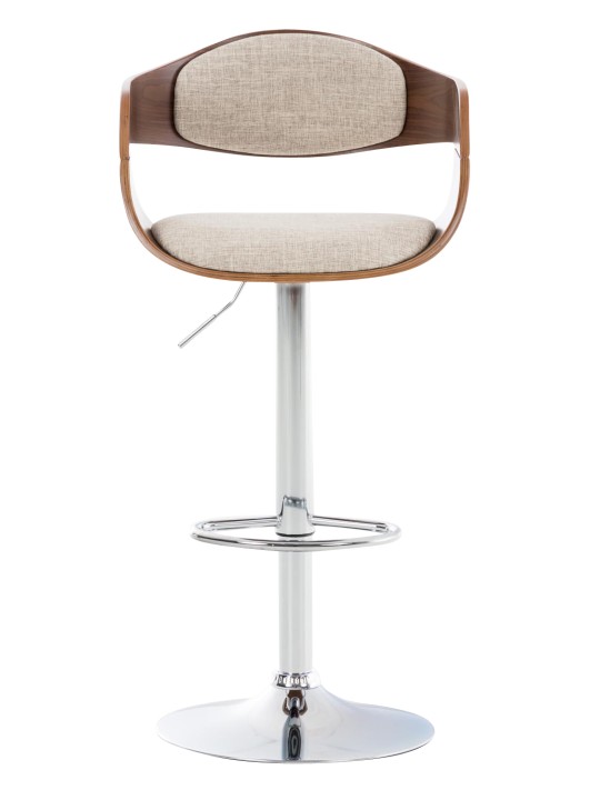 Sæt med 2 barstole Kingston C stof, valnød/creme