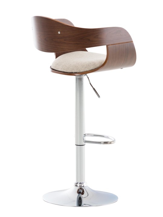 Sæt med 2 barstole Kingston C stof, valnød/creme