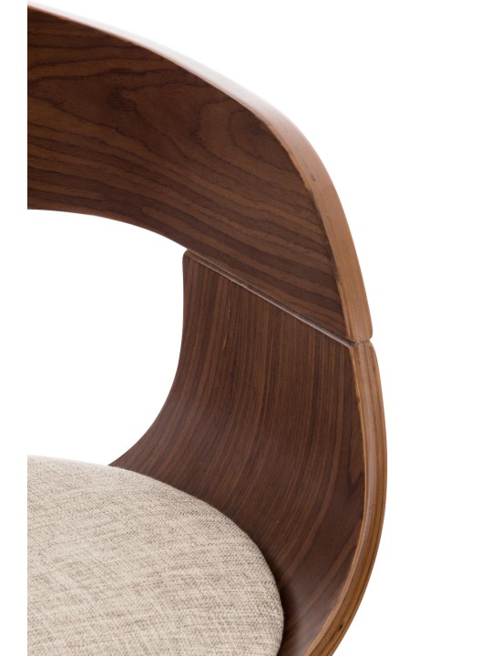 Sæt med 2 barstole Kingston C stof, valnød/creme