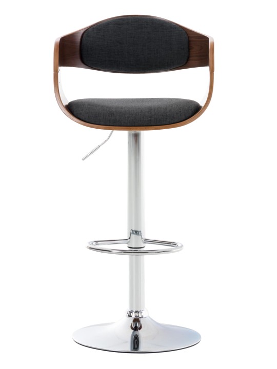 Sæt med 2 barstole Kingston C stof, valnød/mørkegrå