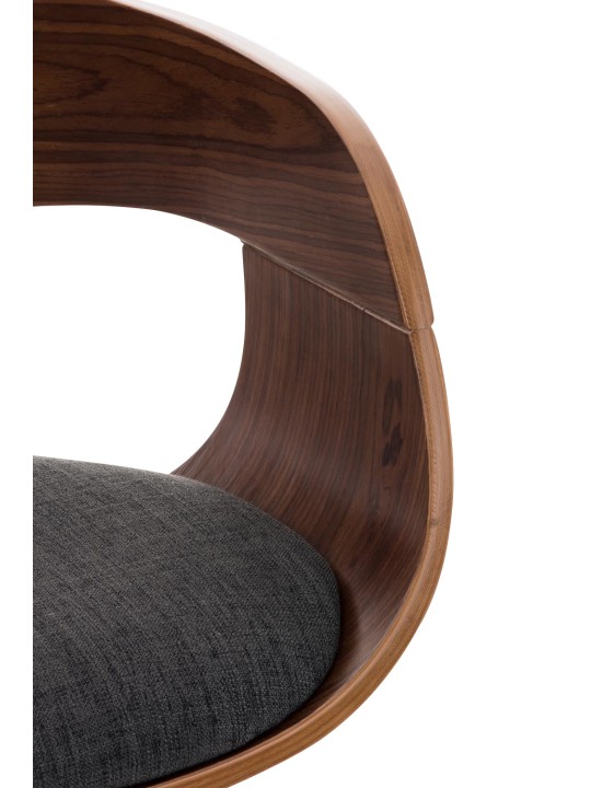 Sæt med 2 barstole Kingston C stof, valnød/mørkegrå